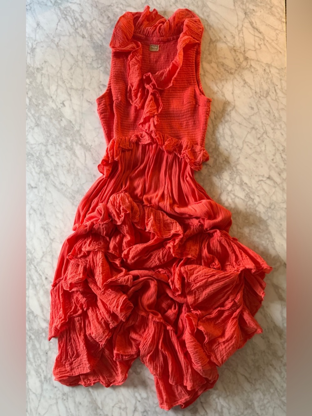 Free People Sunsational Midi Dress, Coral, Small - Picture 4 of 5